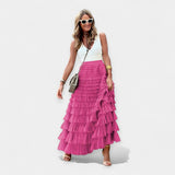 Boho | Nyitott Hálós Selyem Szoknya